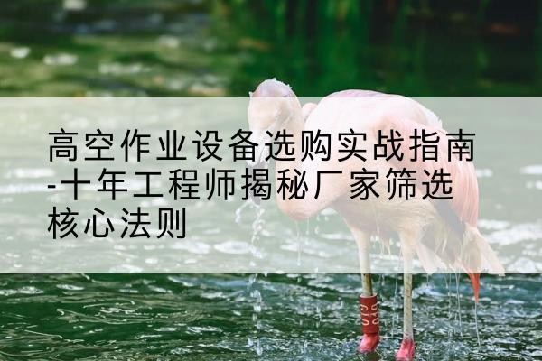 江城剪叉式升降机厂家-高空作业设备选购实战指南-十年工程师揭秘厂家筛选核心法则